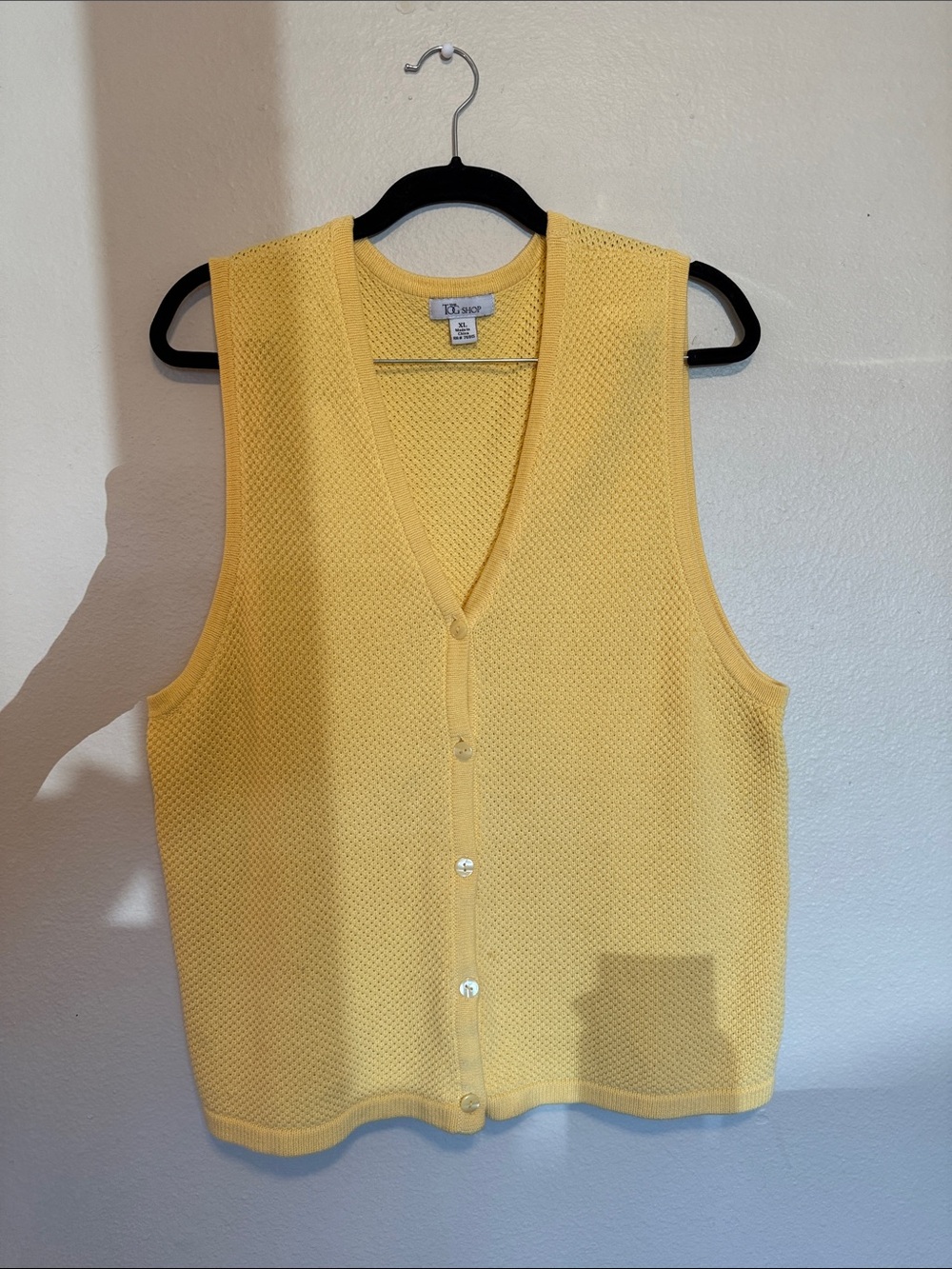 Vintage Buttercream Yellow Knit Sweater Vest